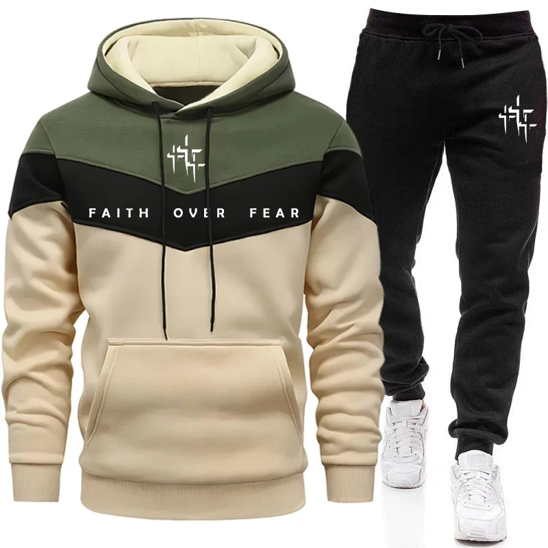 Men'S Fashion Hoodies - Faith Over Fear Men's Tracksuit Hooded