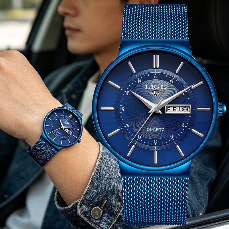 Men'S Fashion Week 2026 - LIGE Man Watch 2026 Simple Fashion