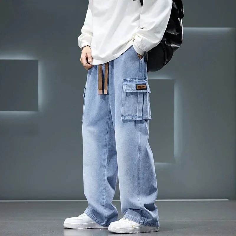 Men'S Fashion Nova Jeans - Autumn New Wide Leg Washing Jean