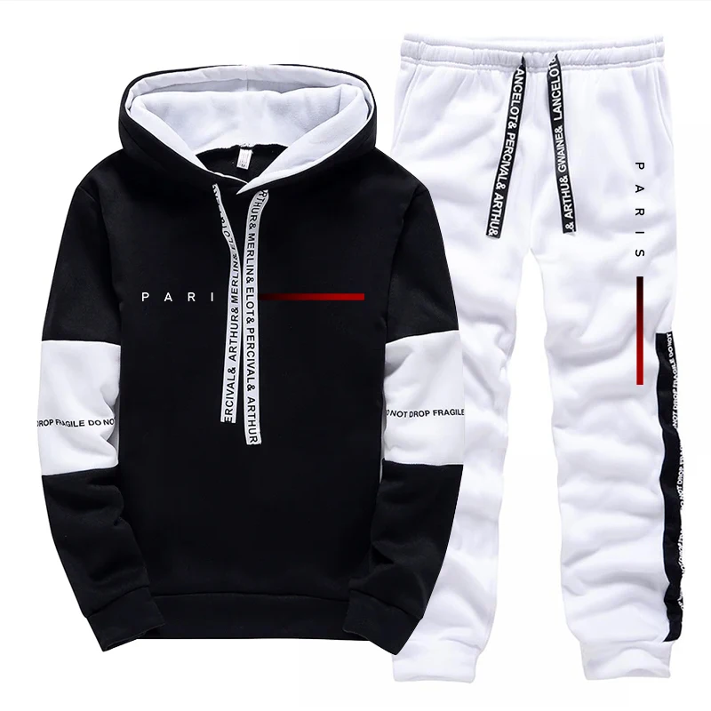Men'S Fashion Usa - Paris Fashion Hoodie Streetwear Men's Set