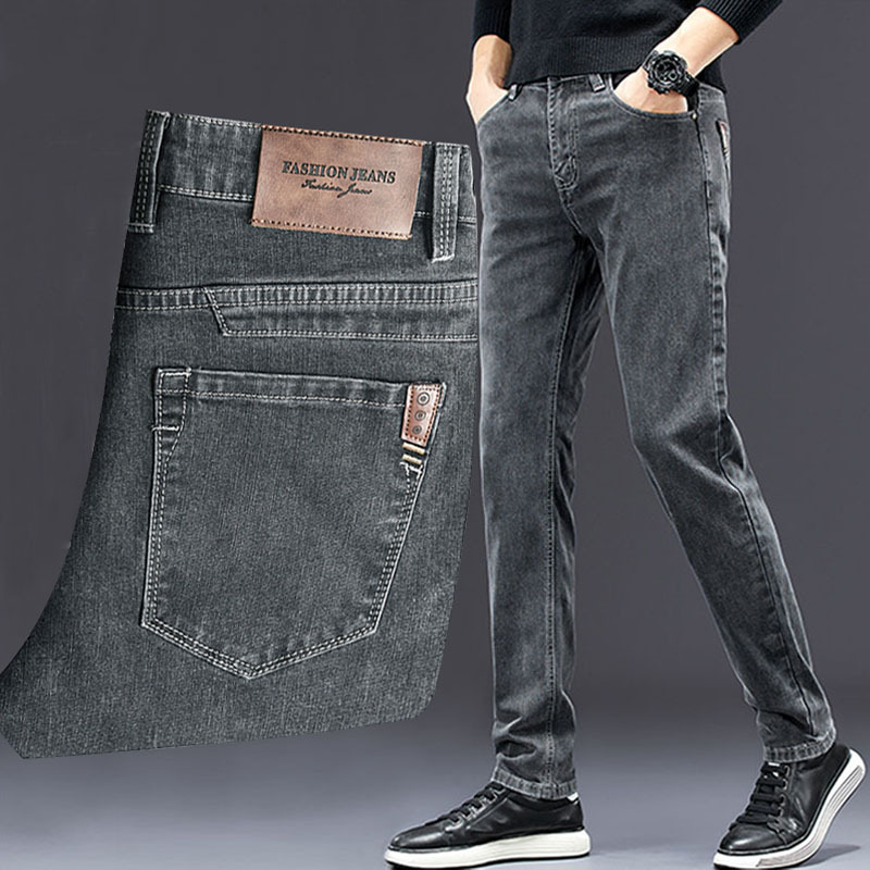 Men'S Fashion Grey Jeans - Nam Quần Tạo 2022 Thu Mới