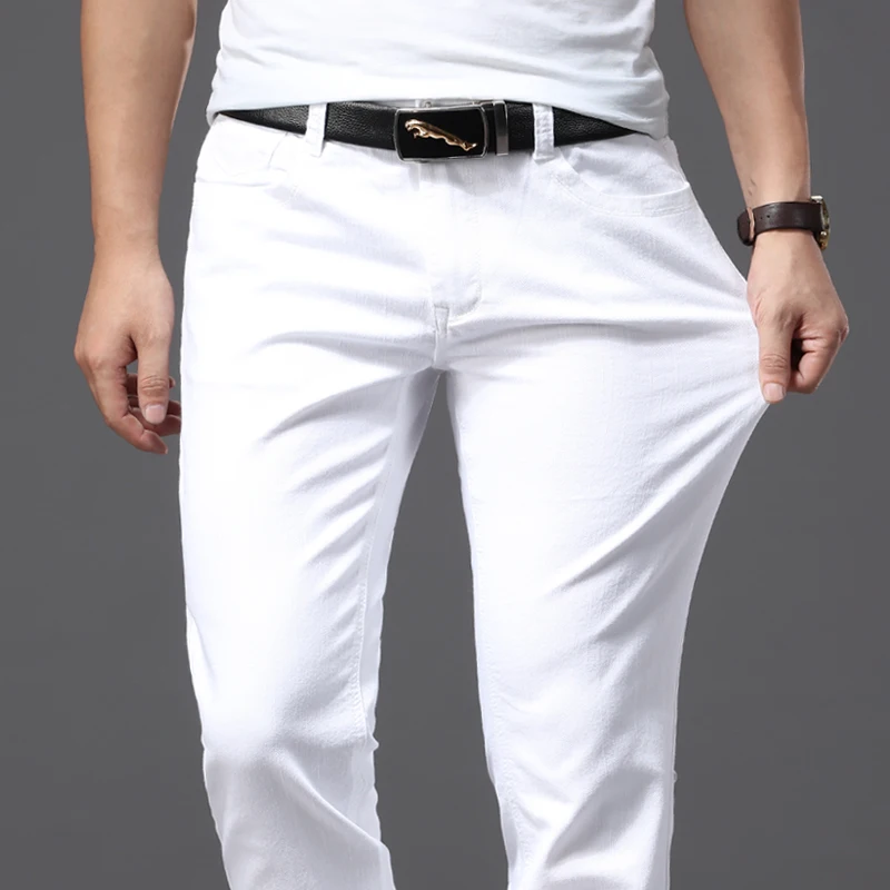 Men'S Fashion Nova Jeans - Men Slim White Jeans New Elasticity