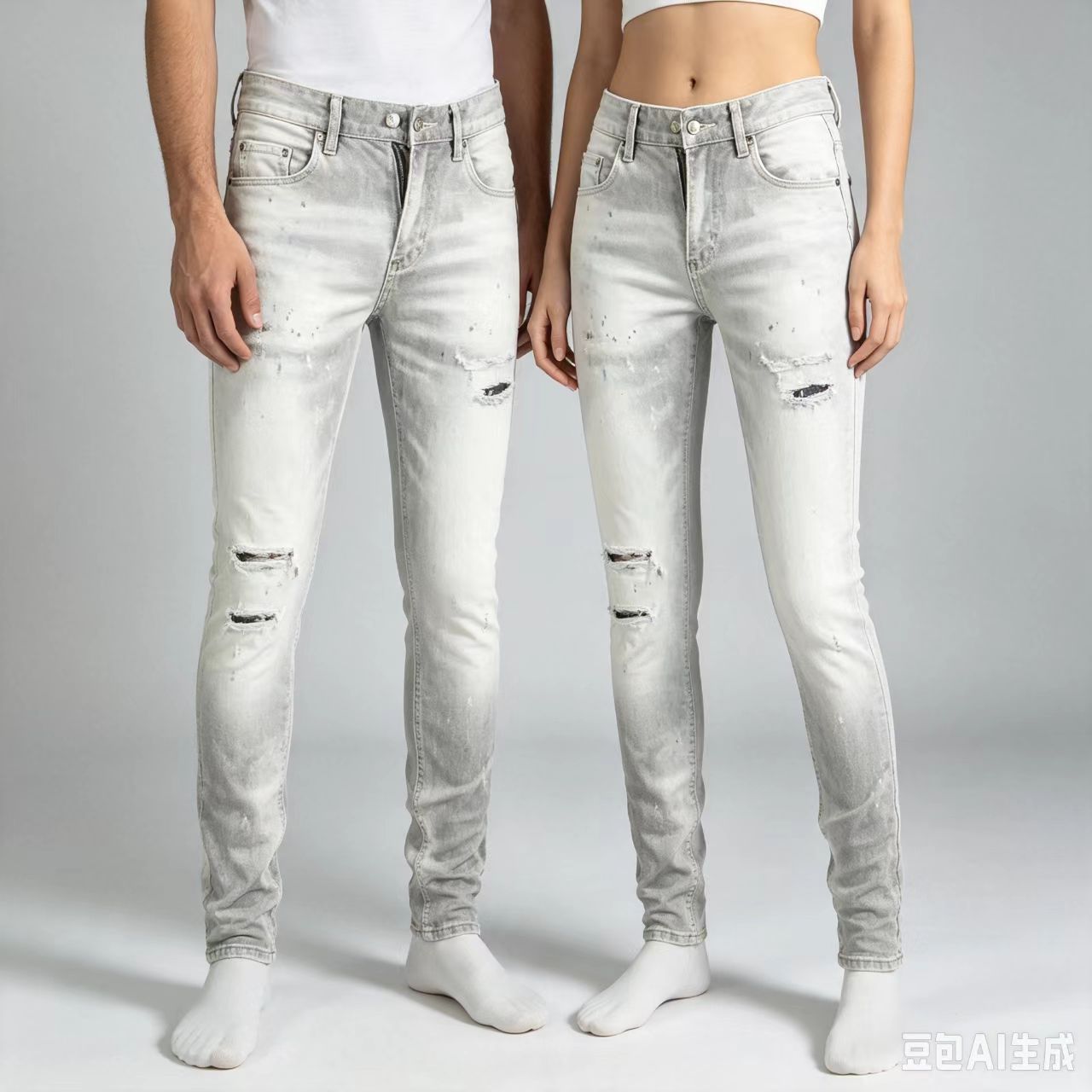 Men'S Fashion Grey Jeans - Y2K Designer Fashion New Men's Jeans