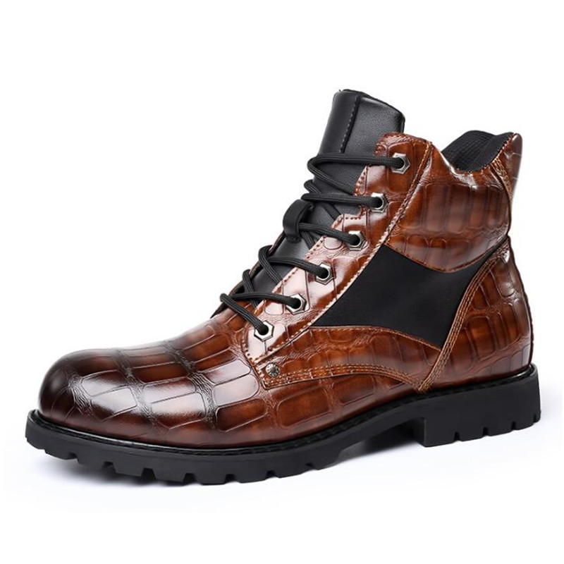 Men'S Fashion Brands - Luxury Brand Men Boots Grid Pattern