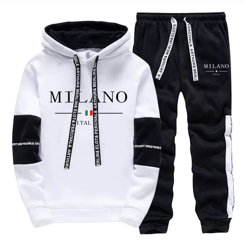 Men'S Fashion Usa - Men's Set/Hoodie/Pants Italy Trendy Hoodie Sportswear