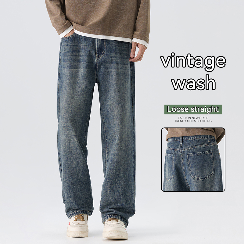Men'S Fashion Nova Jeans - Vintage Wash Jeans Men's Autumn New