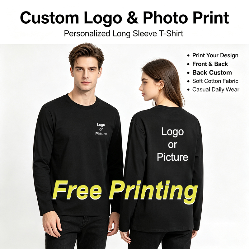 Men'S Fashion Usa - Customized Cotton Long Sleeve T-shirts Men