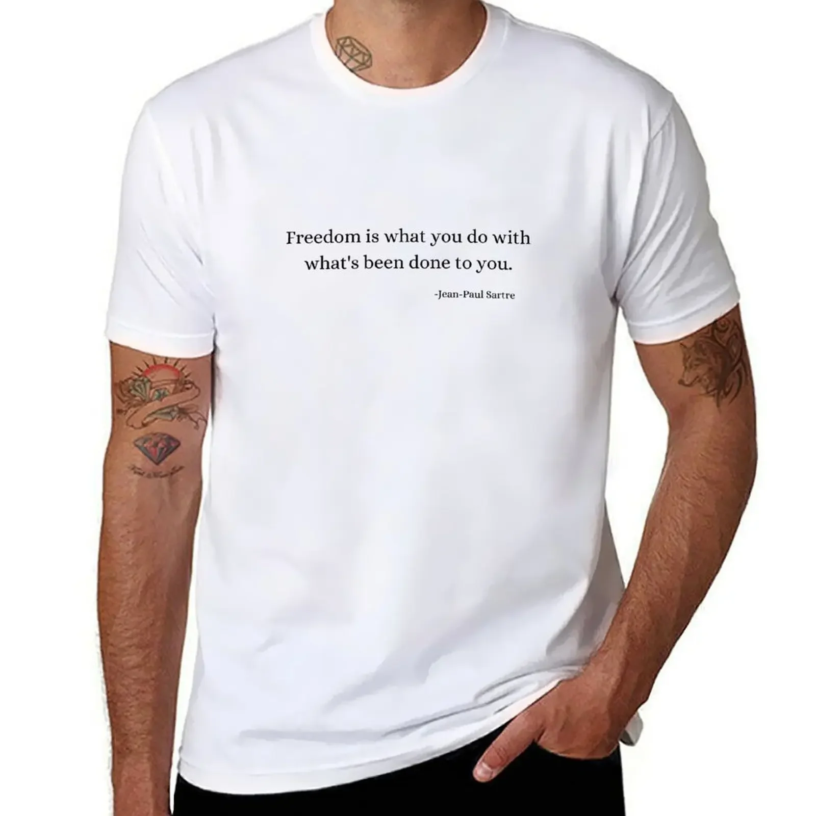 Men'S Fashion History - History Philosophy Quotes: Jean-Paul Sartre T-Shirt