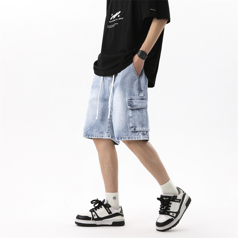 Men'S Fashion Loose Pants - Summer Men's Denim Shorts Retro Fashion