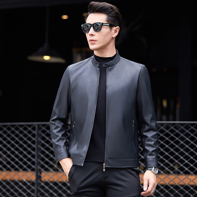 Jacket Mens Fashion - Autumn New Haining Leather Jacket for