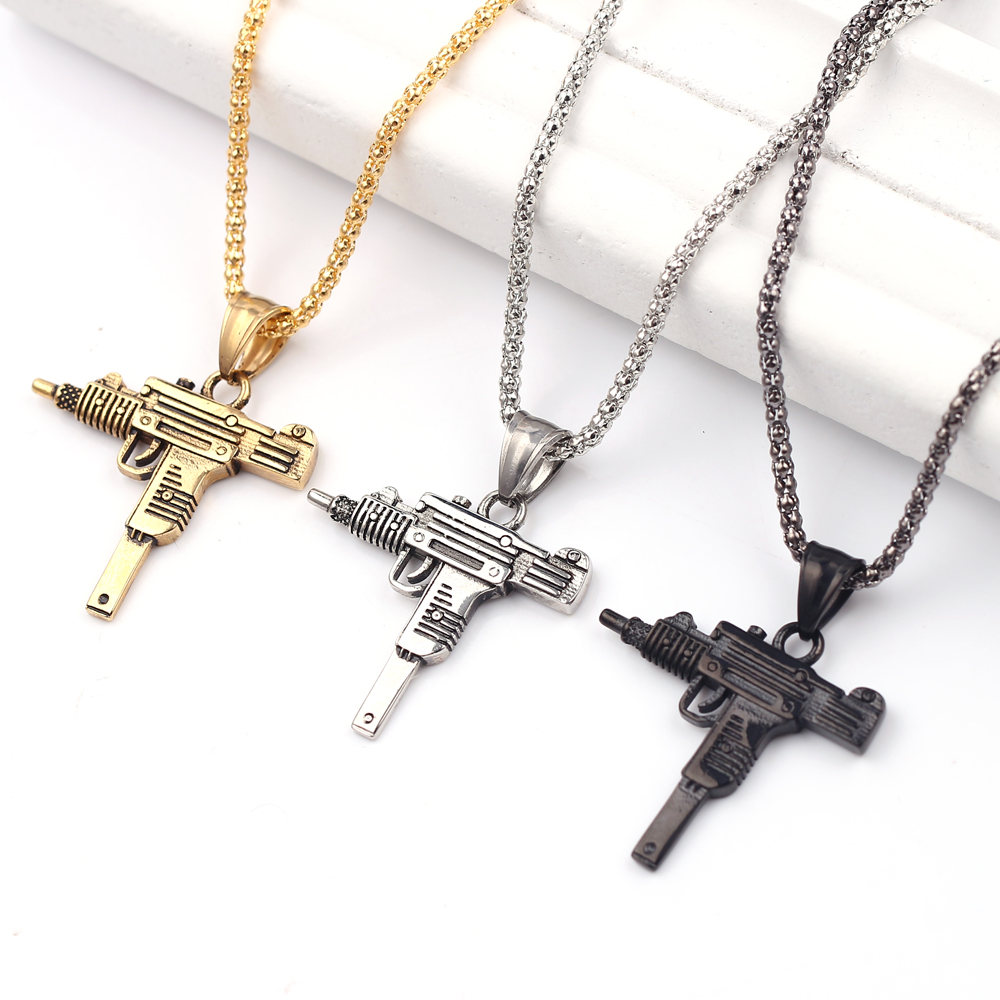 Punk Uzi Pistol Machine Gun Ne - đánh giá và giá Men'S Fashion Jewelry