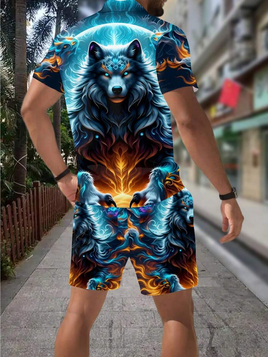 Men's Fashion 3D Wolf Print Zi - đánh giá và giá Men'S Fashion Polo