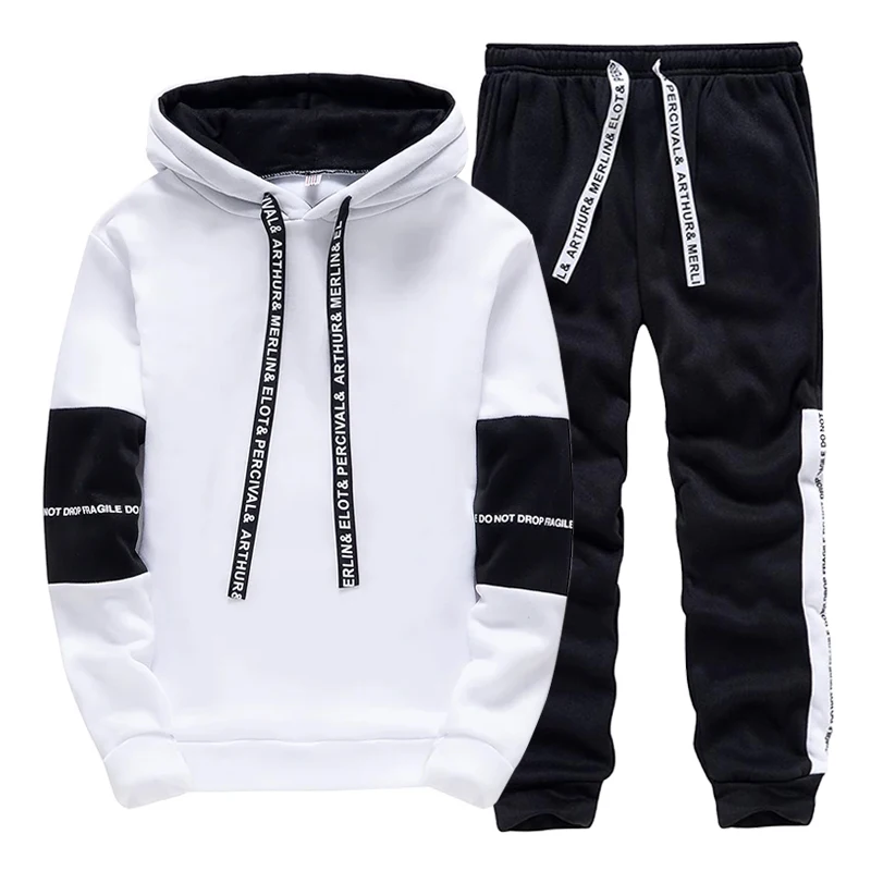 Black White Men's Tracksuit Fa - đánh giá và giá Men'S Fashion Hoodies
