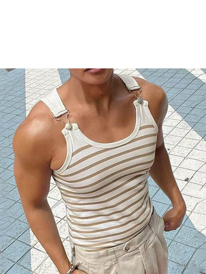 Slim Fit Metal Buttoned Tank T - đánh giá và giá Men'S Fashion Online