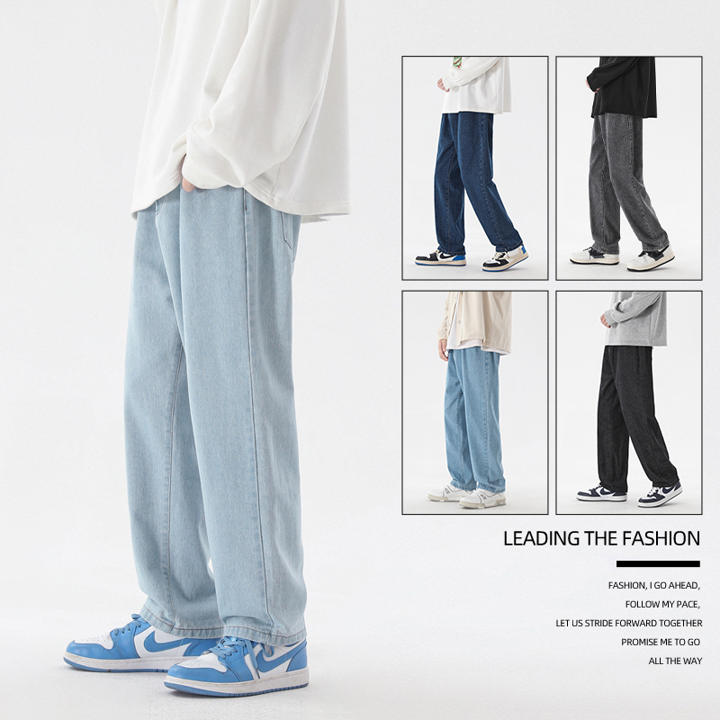 2023 New Korean Fashion Men's  - đánh giá và giá Men'S Fashion Grey Jeans