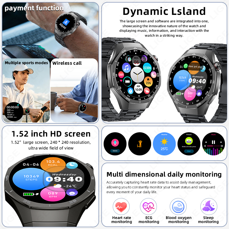 LIGE ECG Smart Watch For Andro - đánh giá và giá Men'S Fashion Week 2026