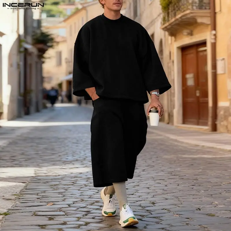 INCERUN Men Sets Solid Color B - đánh giá và giá Men'S Fashion Loose Pants