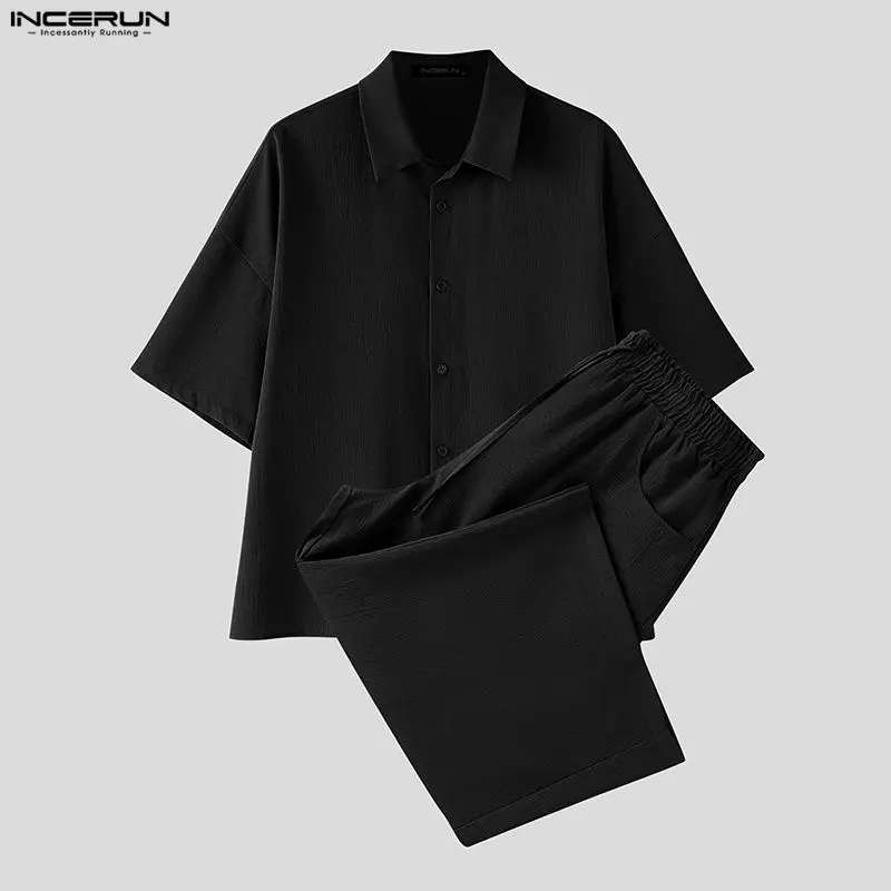 INCERUN Men's Sets Solid Lapel - đánh giá và giá Men'S Fashion Loose Pants