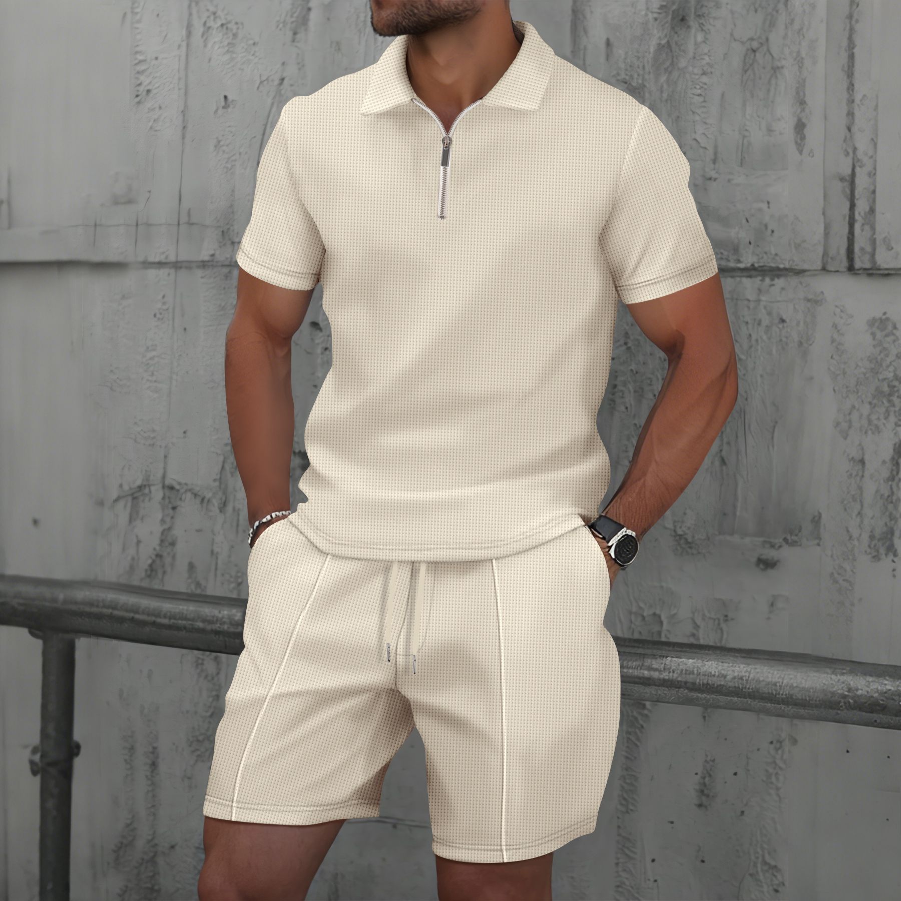 Men Waffle Quick Dry 2 Piece O - đánh giá và giá Men'S Fashion Polo