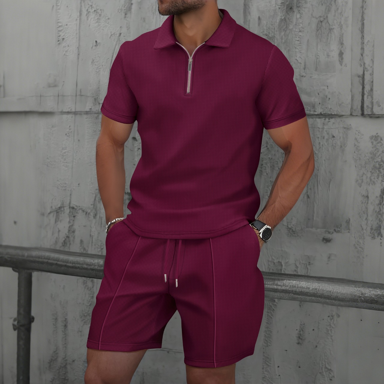 Men Waffle Quick Dry 2 Piece O - đánh giá và giá Men'S Fashion Polo