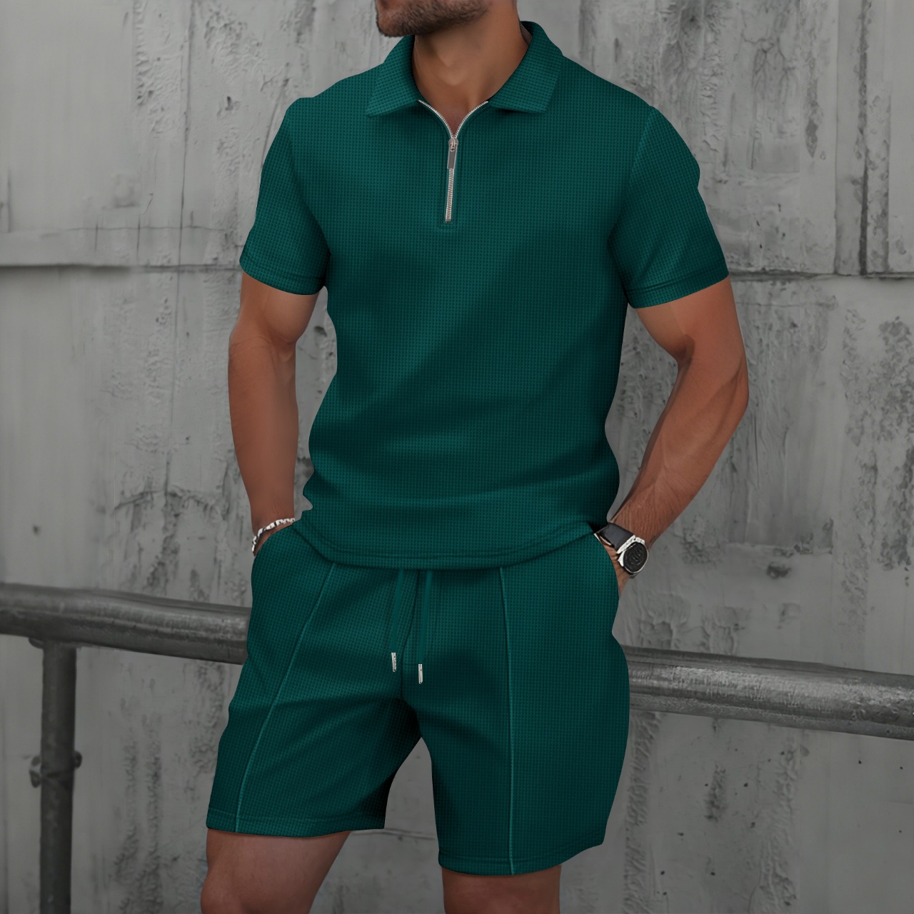 Men Waffle Quick Dry 2 Piece O - đánh giá và giá Men'S Fashion Polo