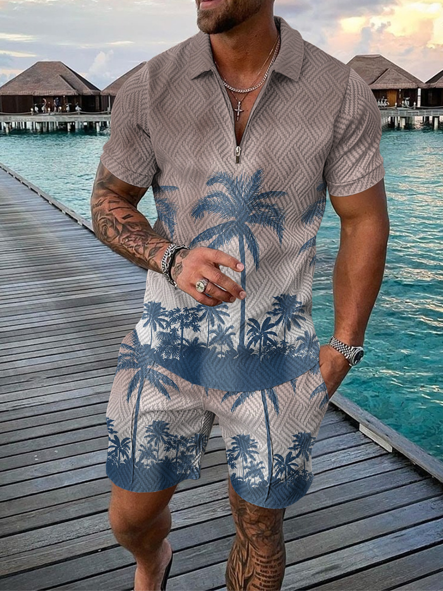 Hawaiian Coconut Tree Print Me - đánh giá và giá Men'S Fashion Polo