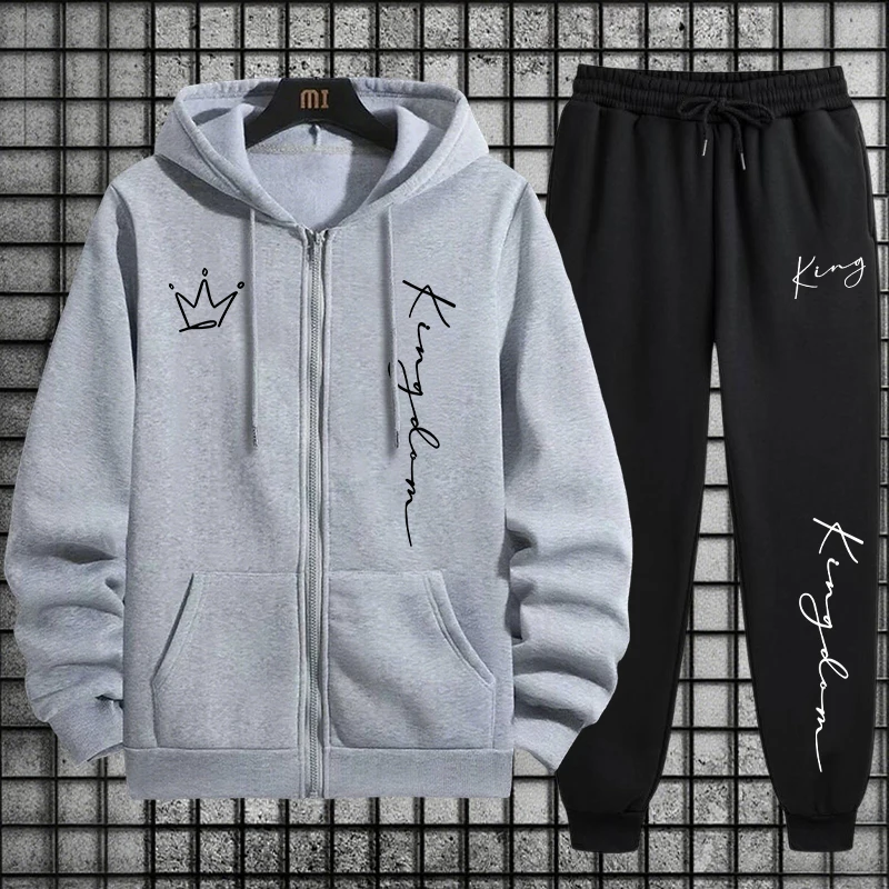 King Letter Print Hoodie and S - đánh giá và giá Quality Men'S Fashion