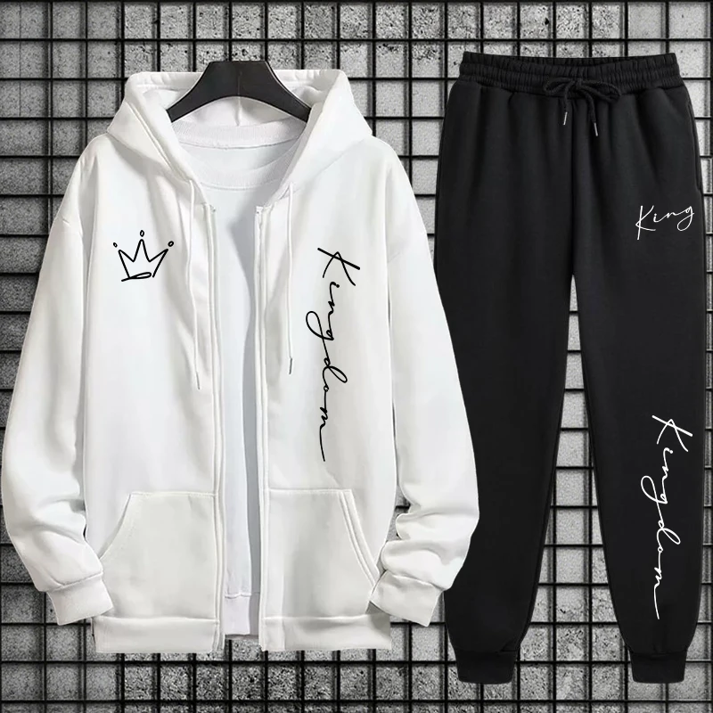 King Letter Print Hoodie and S - đánh giá và giá Quality Men'S Fashion