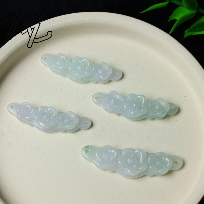 1pc Natural Jadeite Emerald Fl - đánh giá và giá Men'S Fashion Jewelry