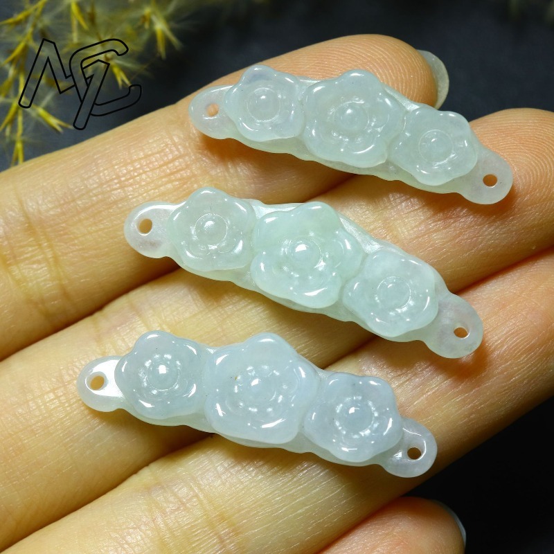 1pc Natural Jadeite Emerald Fl - đánh giá và giá Men'S Fashion Jewelry