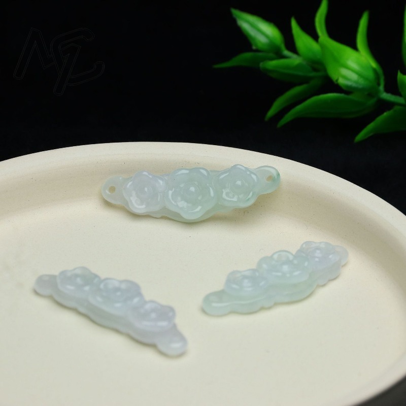 1pc Natural Jadeite Emerald Fl - đánh giá và giá Men'S Fashion Jewelry