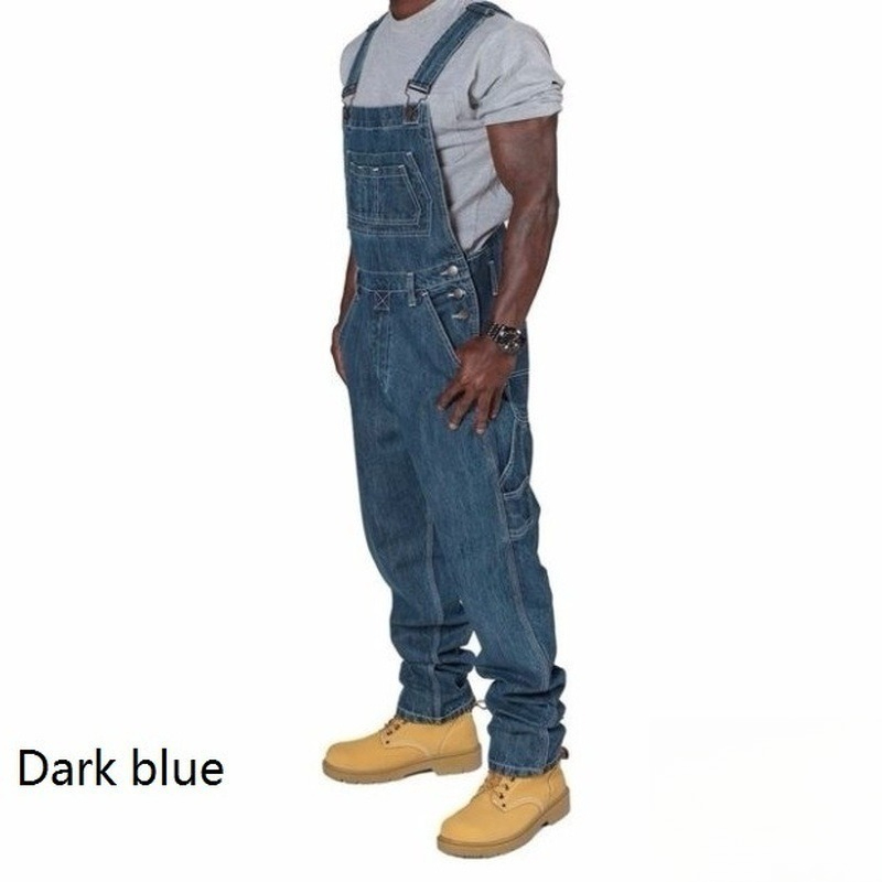 Mens Ripped Denim Overalls wit - đánh giá và giá Men'S Fashion Loose Pants