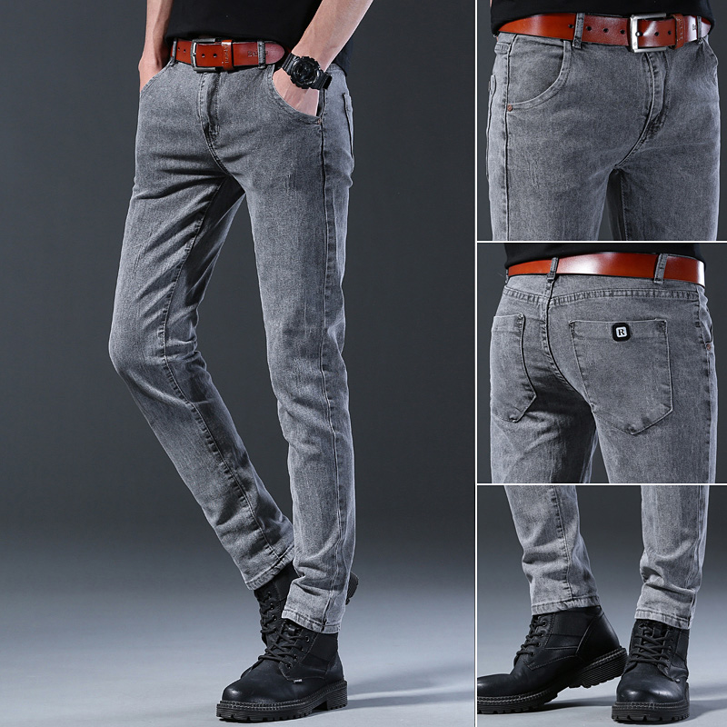 Men's Slim Elastic Grey Jeans  - đánh giá và giá Men'S Fashion Grey Jeans