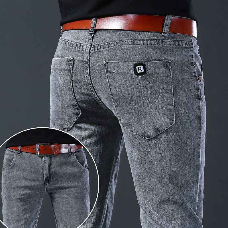Men's Slim Elastic Grey Jeans  - đánh giá và giá Men'S Fashion Grey Jeans