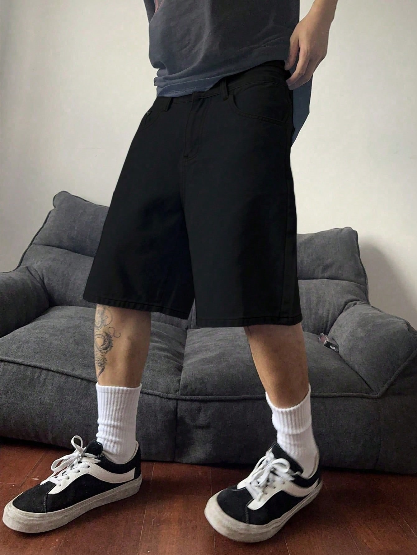 Classic solid black non stretc - đánh giá và giá Men'S Fashion Loose Pants