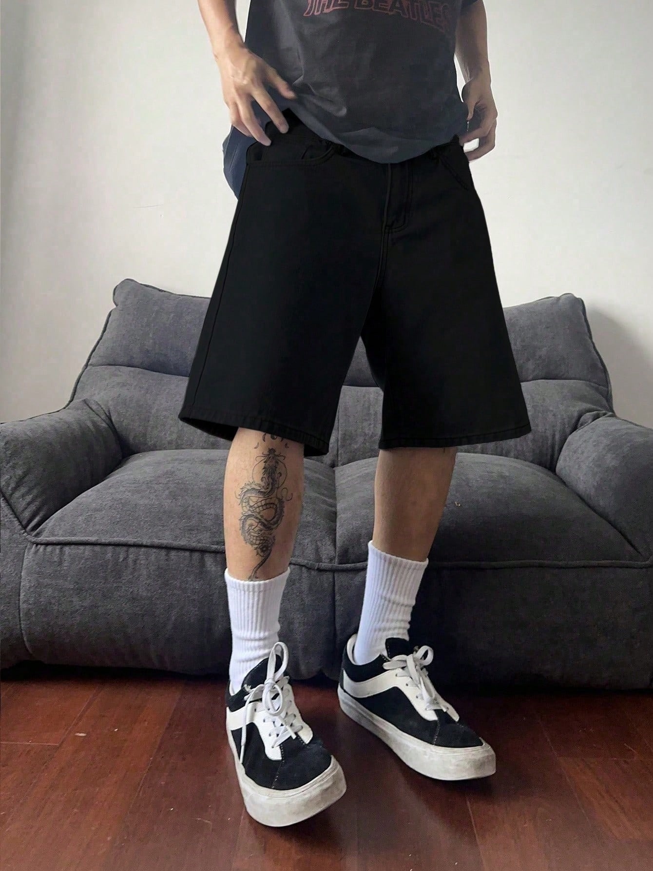Classic solid black non stretc - đánh giá và giá Men'S Fashion Loose Pants