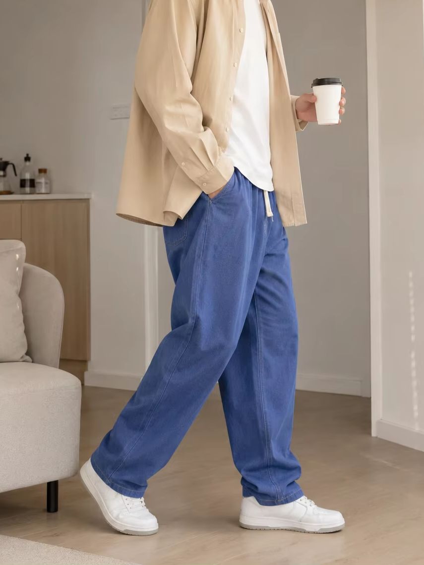 Men's Casual Baggy Jeans Loose - đánh giá và giá Men'S Fashion Grey Jeans