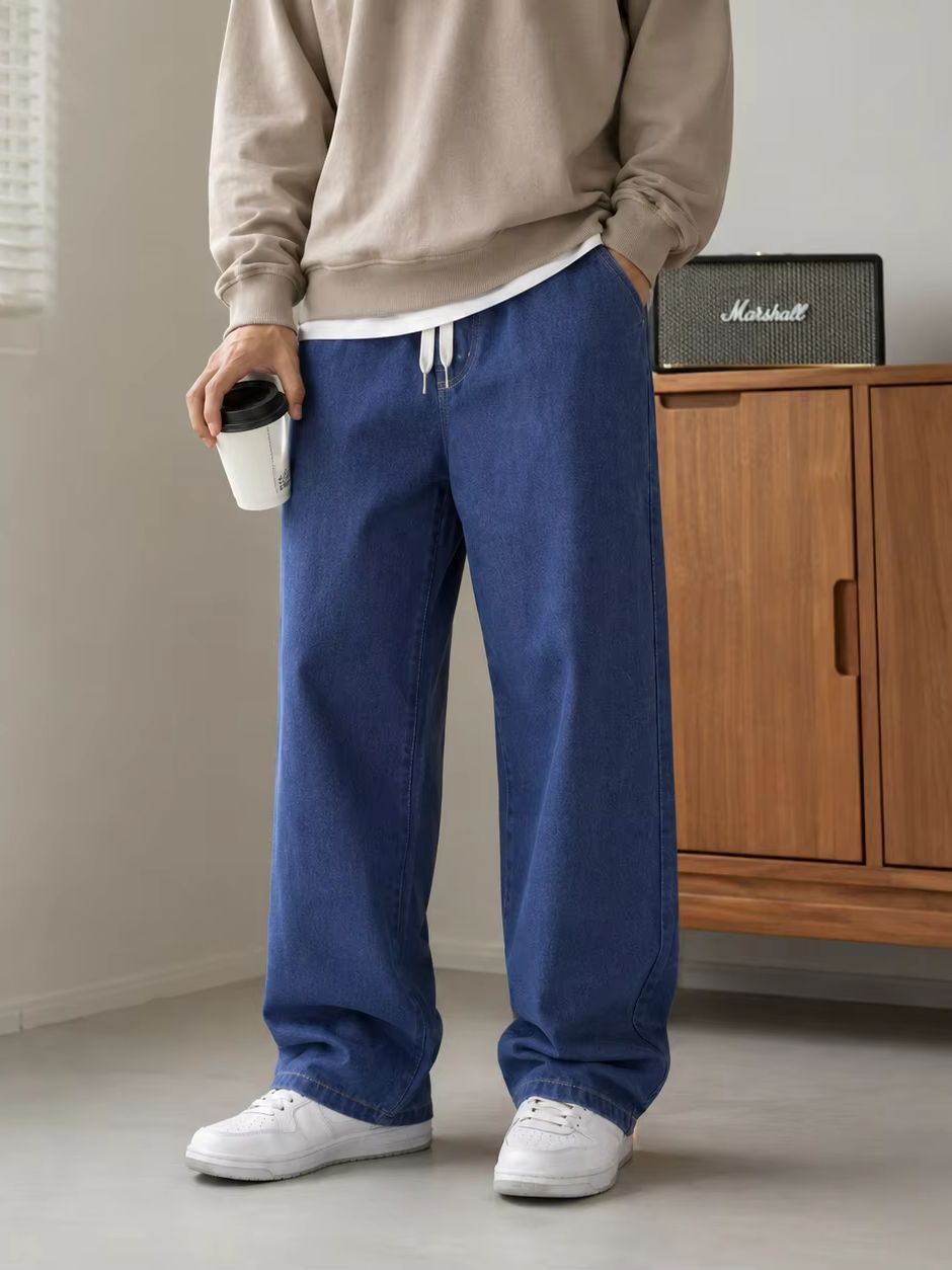 Men's Casual Baggy Jeans Loose - đánh giá và giá Men'S Fashion Grey Jeans
