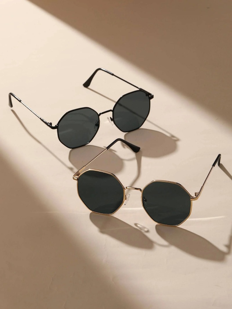 1/3 Pcs Metal Geometric-Round  - đánh giá và giá Men'S Fashion Round Glasses