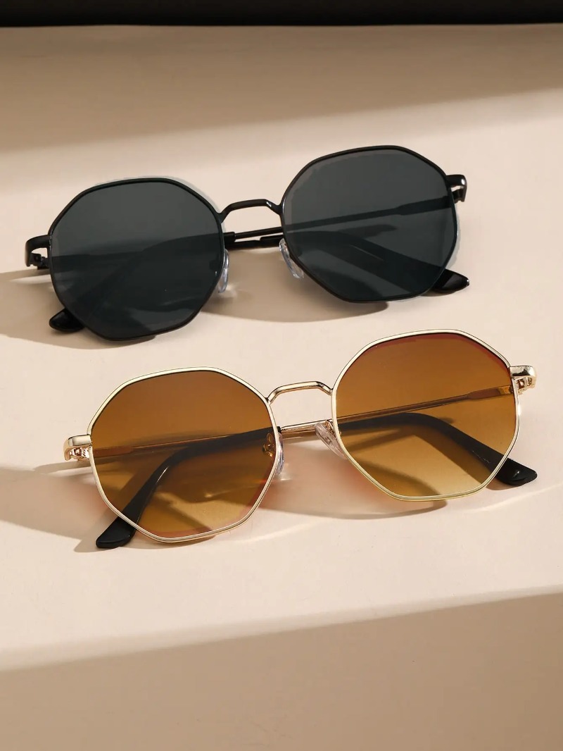 1/3 Pcs Metal Geometric-Round  - đánh giá và giá Men'S Fashion Round Glasses