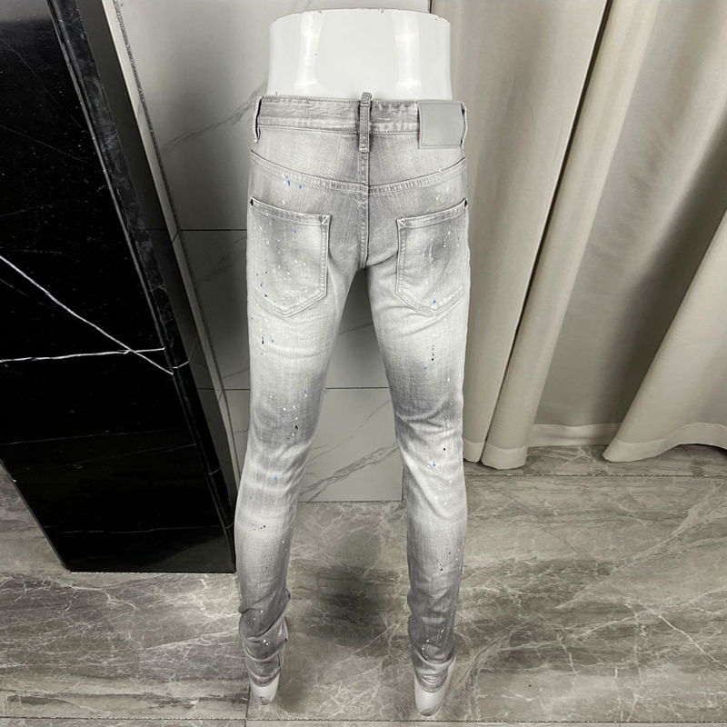Y2K Designer Fashion New Men's - đánh giá và giá Men'S Fashion Grey Jeans
