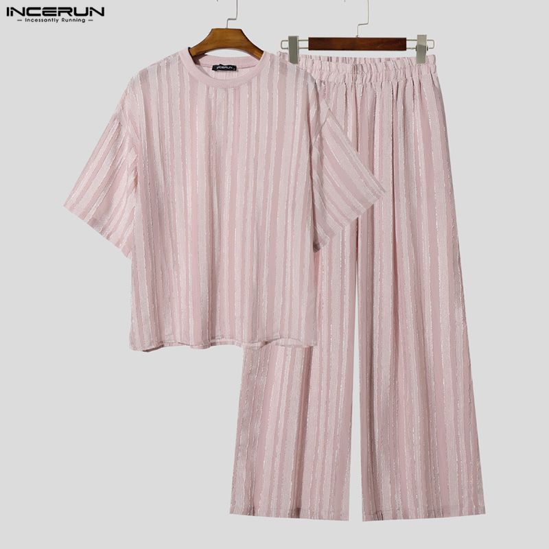INCERUN Men's Sets Striped See - đánh giá và giá Men'S Fashion Loose Pants