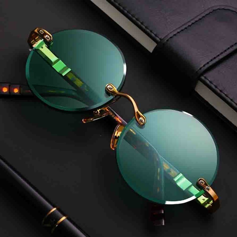 Fashion Classic Rimless Sungla - đánh giá và giá Men'S Fashion Round Glasses