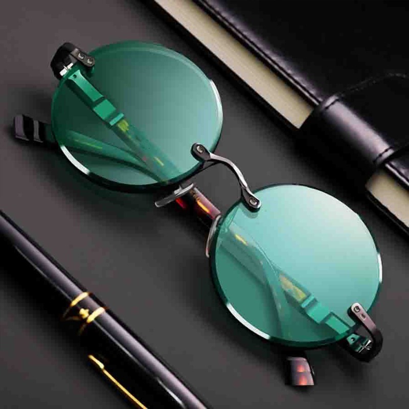 Fashion Classic Rimless Sungla - đánh giá và giá Men'S Fashion Round Glasses