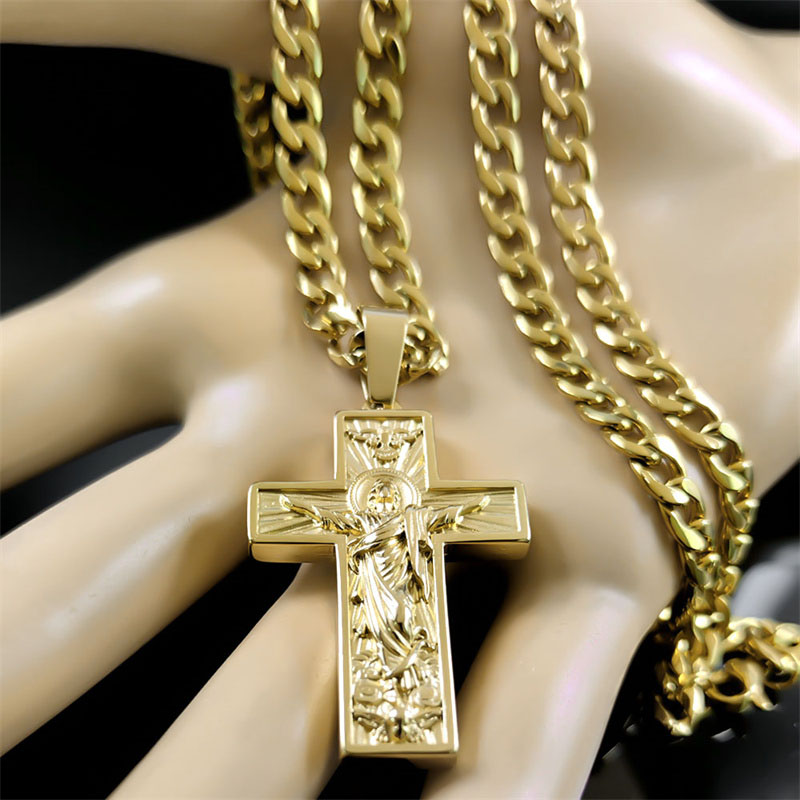 Stainless Steel Cross Jesus Pe - đánh giá và giá Men'S Fashion Jewelry
