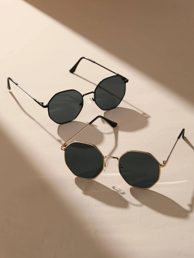 1/3 Pcs Metal Geometric-Round  - đánh giá và giá Men'S Fashion Round Glasses