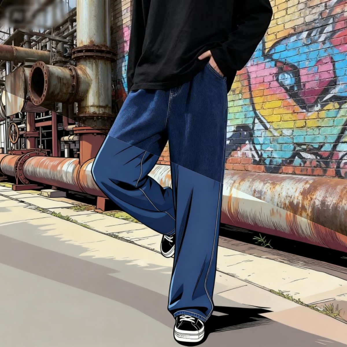 Korean Style Streetwear New Fa - đánh giá và giá Men'S Fashion Grey Jeans