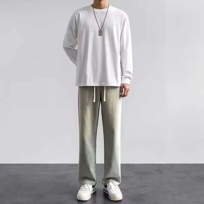 Korean Style Streetwear New Fa - đánh giá và giá Men'S Fashion Grey Jeans