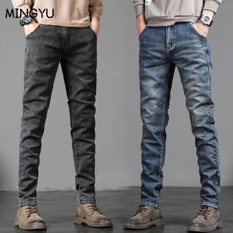 Autumn Winter Cotton Men's Cla - đánh giá và giá Men'S Fashion Grey Jeans