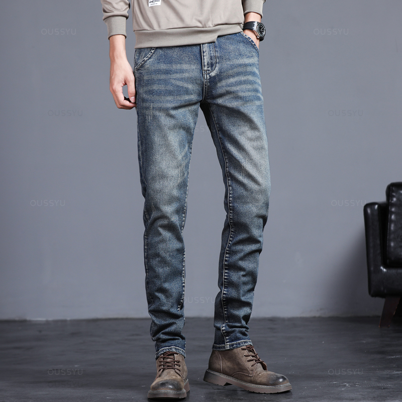 Autumn Winter Cotton Men's Cla - đánh giá và giá Men'S Fashion Grey Jeans